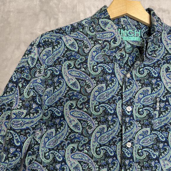 CINCH Shirt Mens Small Black Paisley Modern Fit Western Button Down Cowboy Rodeo - Picture 3 of 10